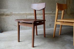 The Batto chair by 16th Workshop, shown here in Western walnut and Oregon white oak, is also available in Oregon ash.