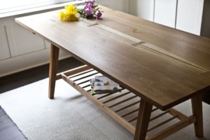 The Thai table by 16th Workshop, shown in Oregon white oak, also comes in Western walnut.