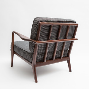 The Rail Back Armchair in solid American black walnut from Smilow Design