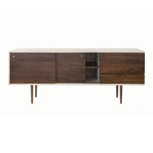 The Credenza in solid American black walnut from Smilow Design