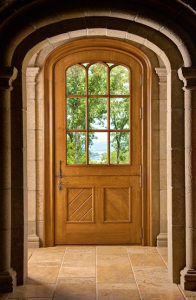 White River Hardwood custom-made this white-oak Dutch door for a castle-inspired house recently built in Arkansas. 