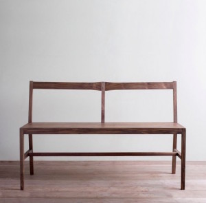 Kaufmann Gathering Bench in black walnut.